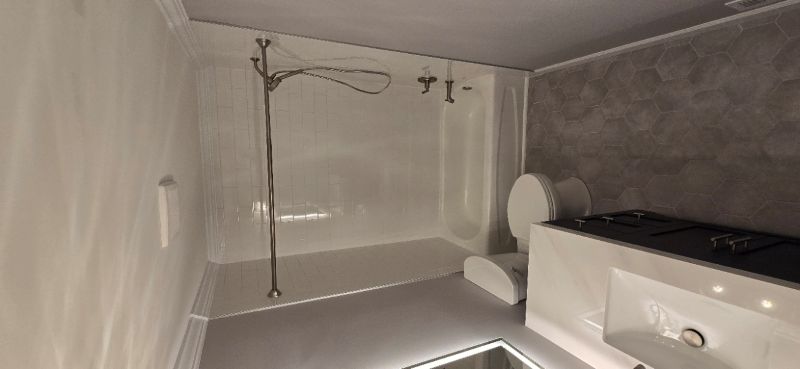 Finished basement bathroom built by Calvert Specialty Contracting in Calvert County, Maryland